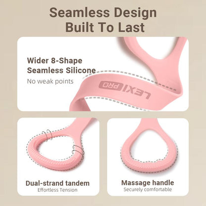 LEXI Resistance Bands Figure 8 Exercise Bands for Women Silicone Material Expander Band for Arms Chest Home Gym Yoga Equipment Quick Workout for Muscle Toning Physical Therapy Stretching Gear - Fitness Accessories