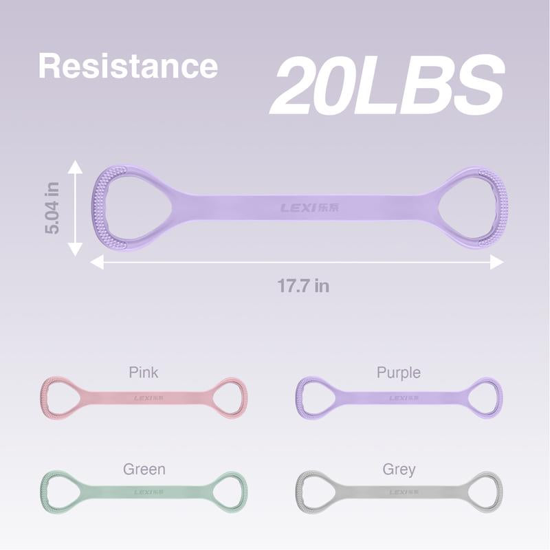 LEXI Resistance Bands Figure 8 Exercise Bands for Women Silicone Material Expander Band for Arms Chest Home Gym Yoga Equipment Quick Workout for Muscle Toning Physical Therapy Stretching Gear - Fitness Accessories
